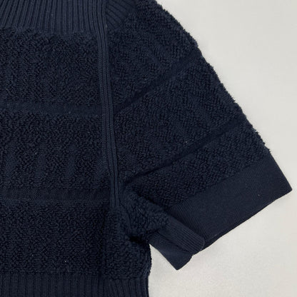 CHANEL シャネル ネイビー パイル地 ココマークボタン ショートスリーブワンピース ワンピース