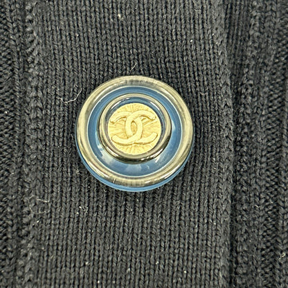 CHANEL シャネル ネイビー パイル地 ココマークボタン ショートスリーブワンピース ワンピース