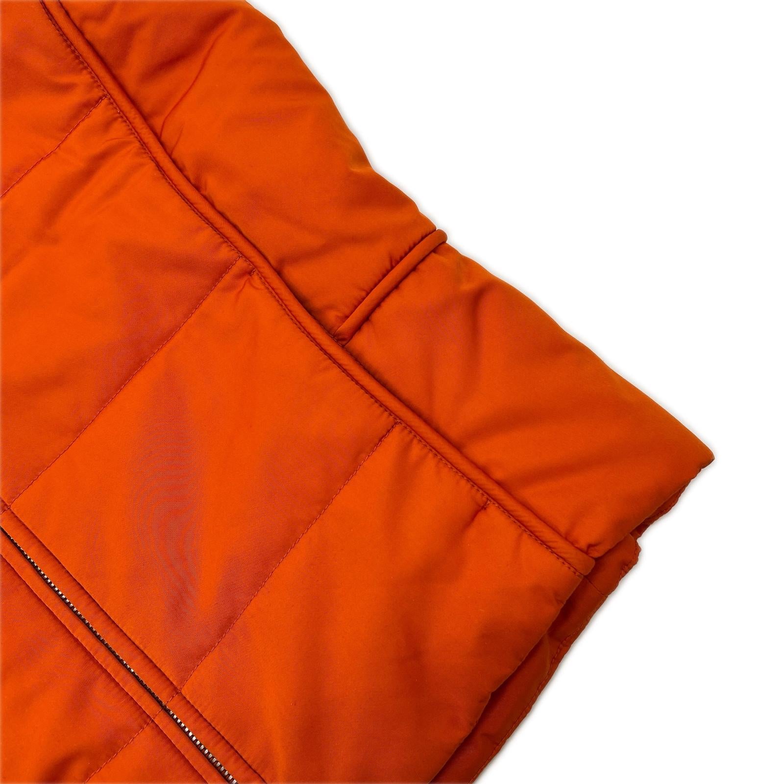 HERMES エルメス オレンジ ナイロン セリエ ジップアップベスト ベスト