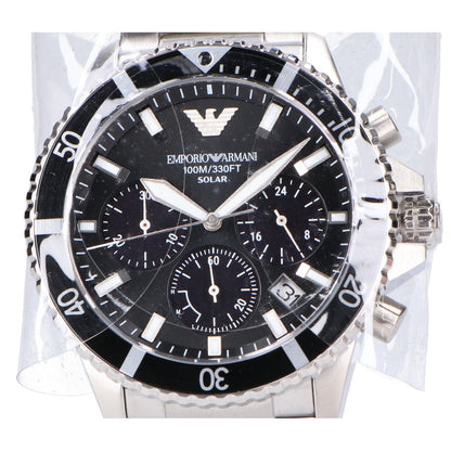 EMPORIOARMANI エンポリオアルマーニ 【新品同様】AR11739 WORLD EXPLORER ワールドエクスプローラー ソーラーパワー クロノグラフ 腕時計