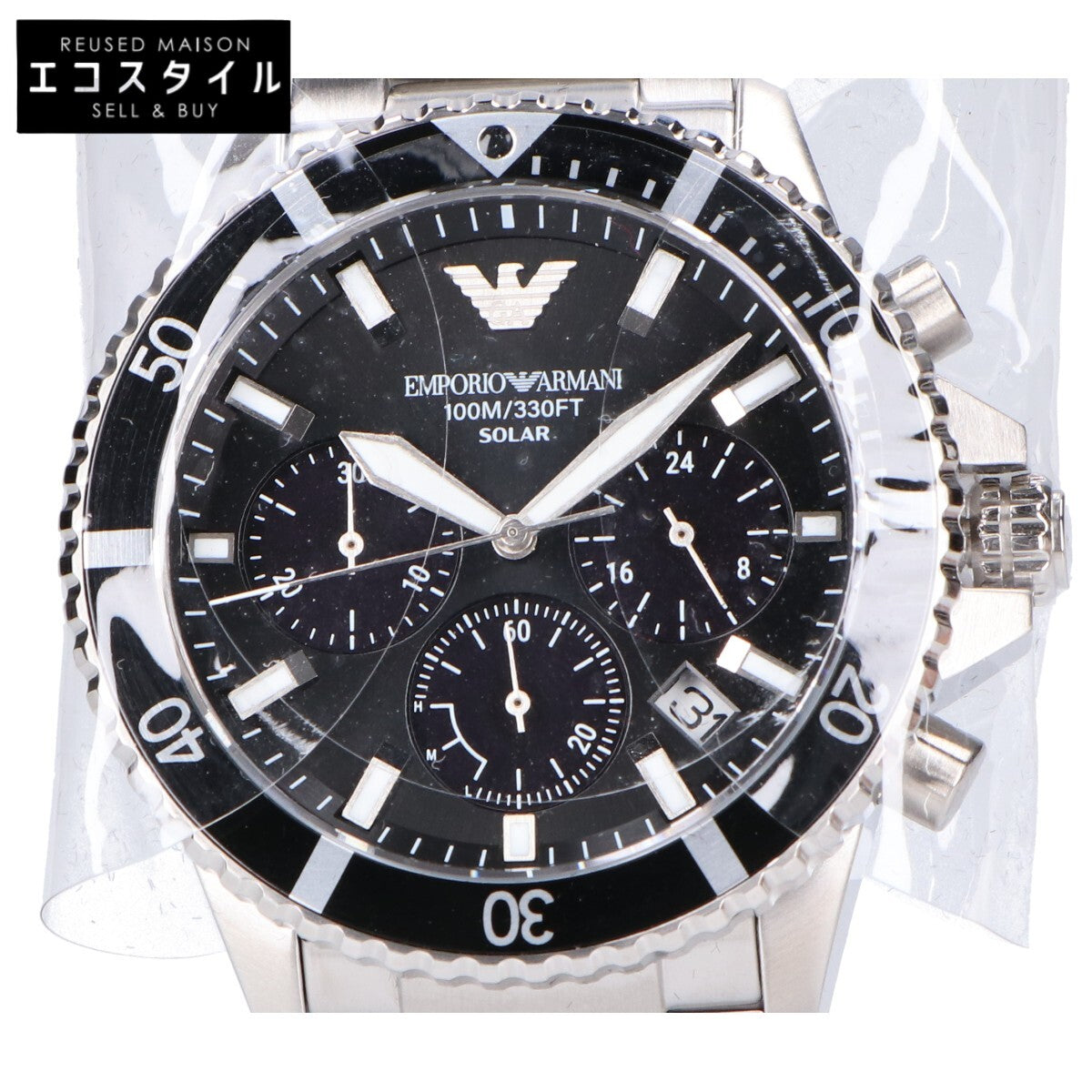 EMPORIOARMANI エンポリオアルマーニ 【新品同様】AR11739 WORLD EXPLORER ワールドエクスプローラー ソーラーパワー クロノグラフ 腕時計