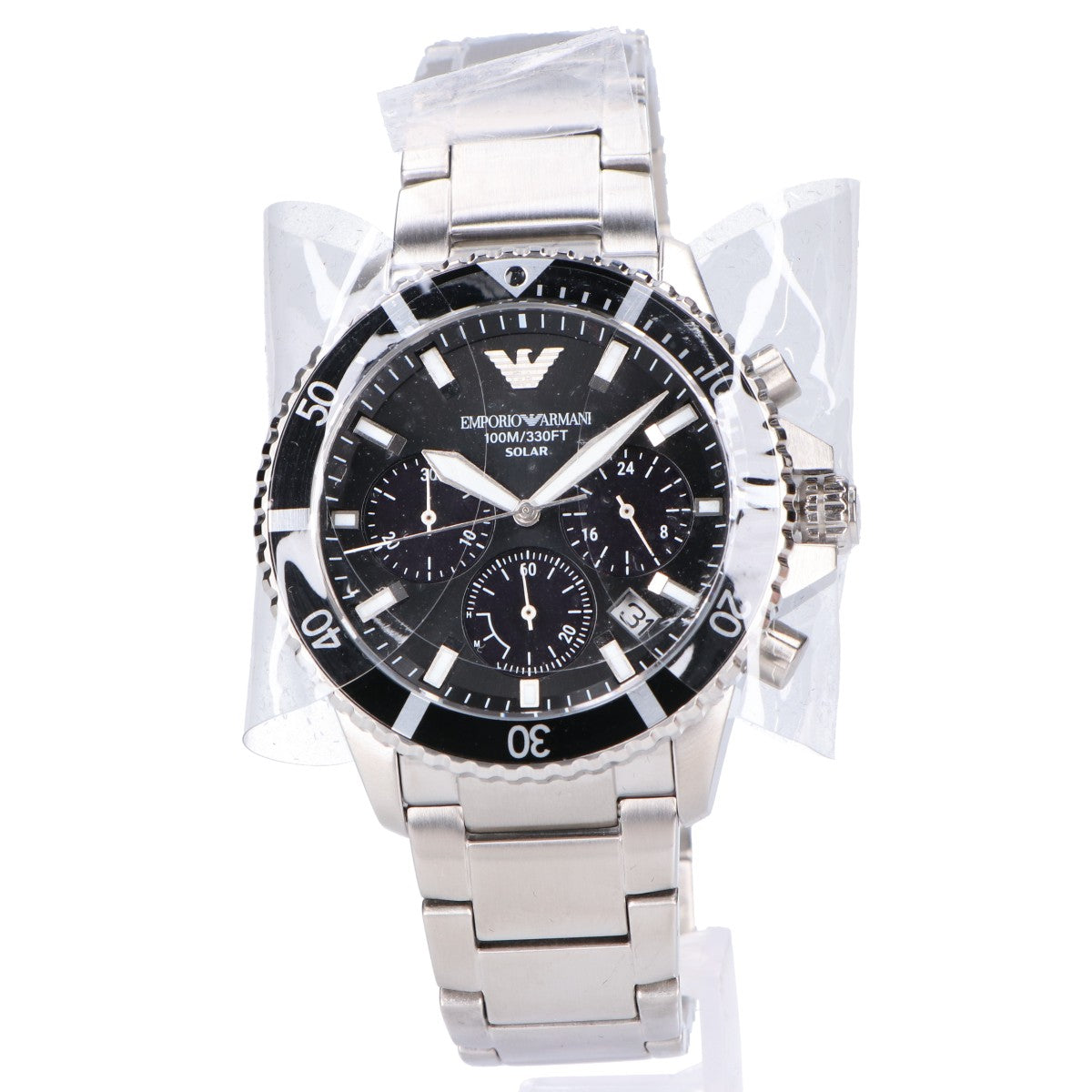 EMPORIOARMANI エンポリオアルマーニ 【新品同様】AR11739 WORLD EXPLORER ワールドエクスプローラー ソーラーパワー クロノグラフ 腕時計