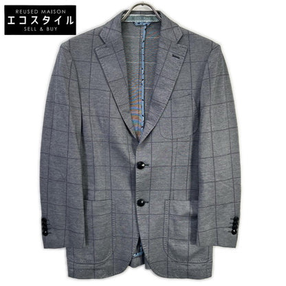 ETRO エトロ グレー チェック柄 NUOVO JERSEY チェック2Bテーラードジャケット ジャケット