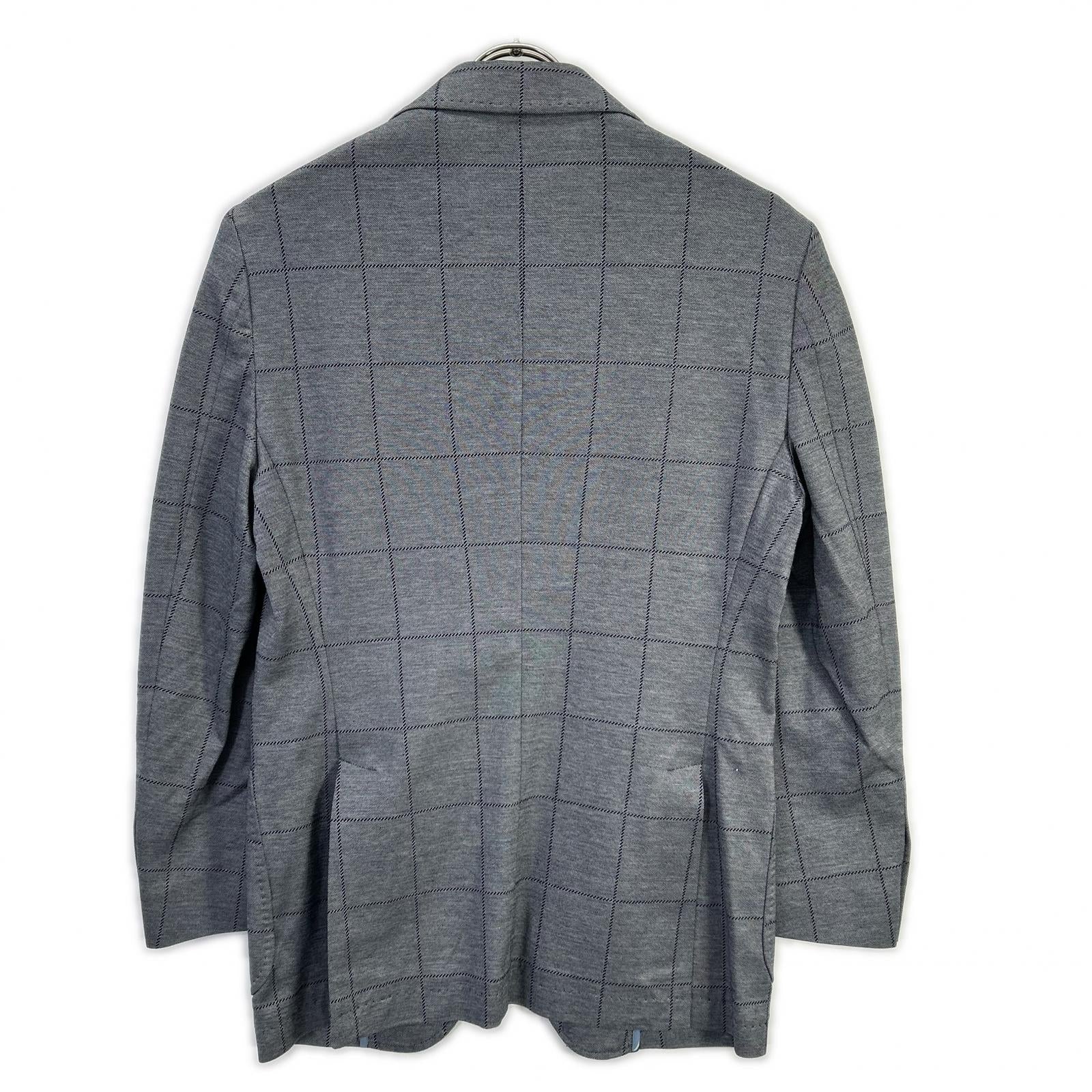 ETRO エトロ グレー チェック柄 NUOVO JERSEY チェック2Bテーラードジャケット ジャケット
