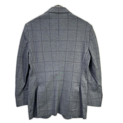 ETRO エトロ グレー チェック柄 NUOVO JERSEY チェック2Bテーラードジャケット ジャケット
