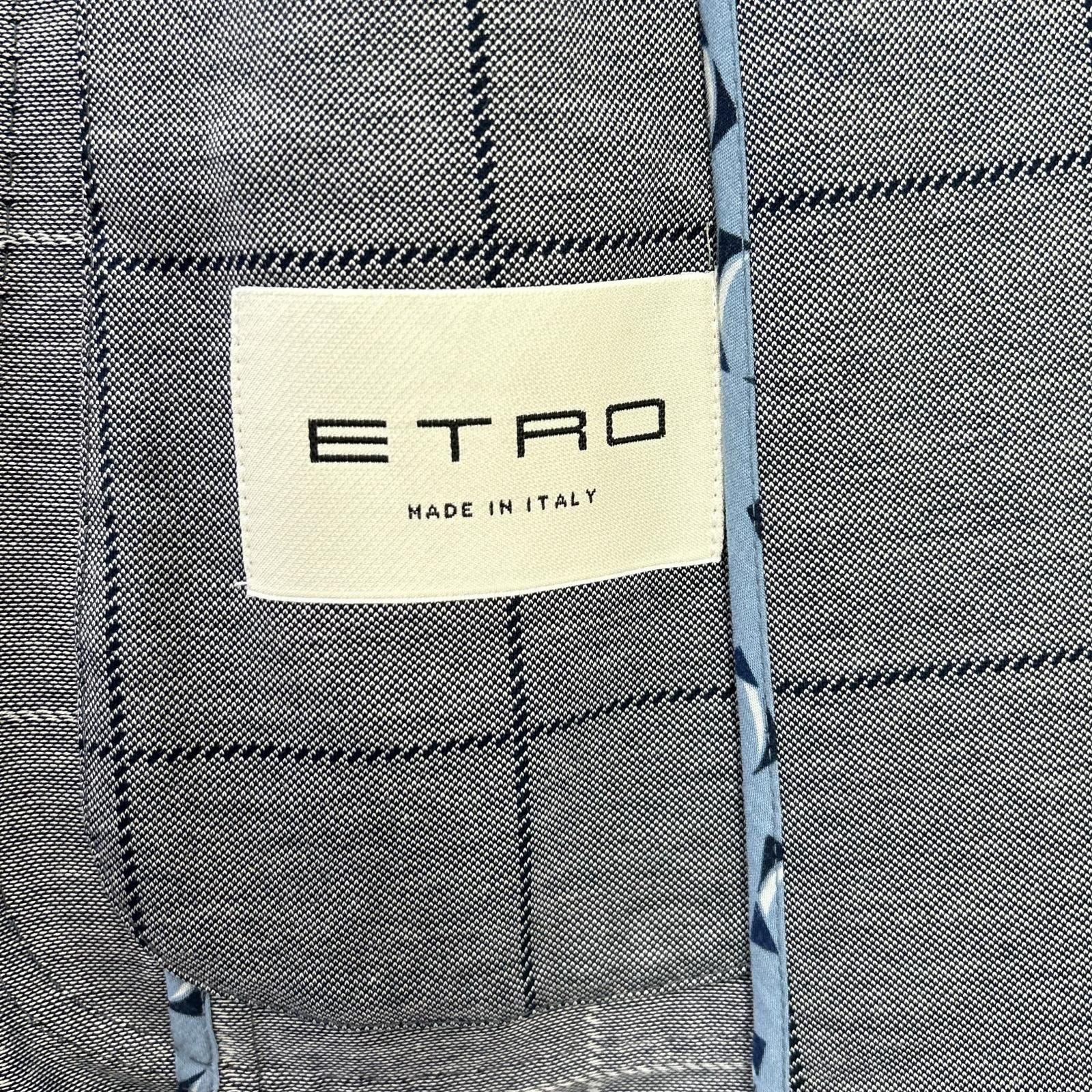 ETRO エトロ グレー チェック柄 NUOVO JERSEY チェック2Bテーラードジャケット ジャケット