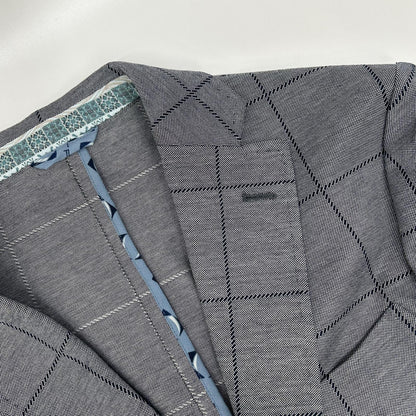 ETRO エトロ グレー チェック柄 NUOVO JERSEY チェック2Bテーラードジャケット ジャケット