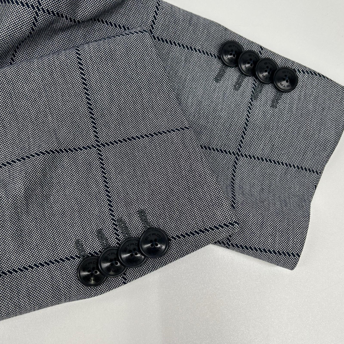ETRO エトロ グレー チェック柄 NUOVO JERSEY チェック2Bテーラードジャケット ジャケット