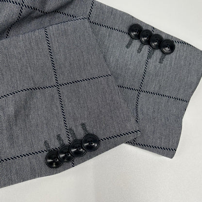 ETRO エトロ グレー チェック柄 NUOVO JERSEY チェック2Bテーラードジャケット ジャケット