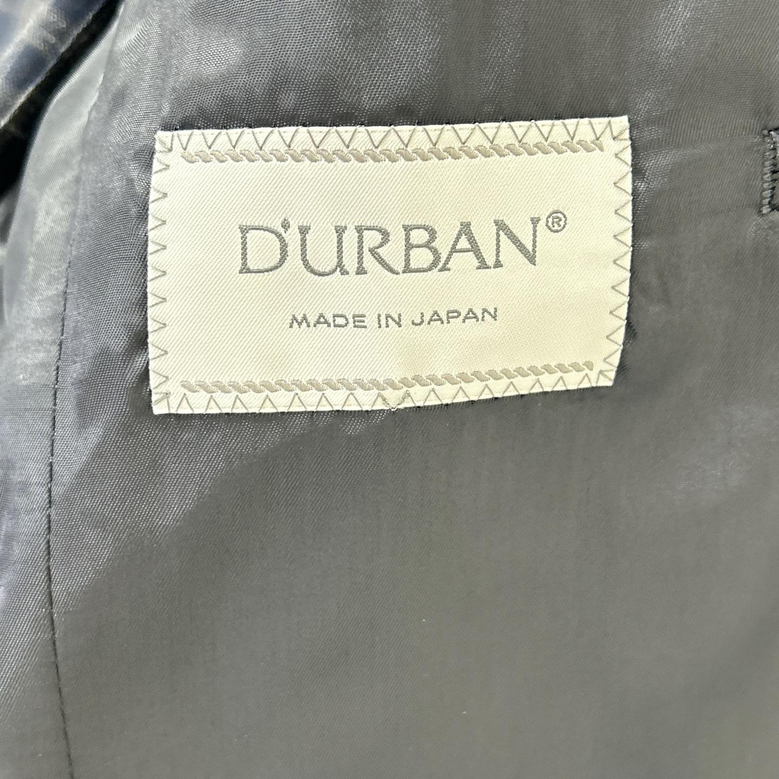 DURBAN ダーバン 【ゼニア生地】ネイビー チェック柄 ウールリネン地 2Bテーラードジャケット ジャケット