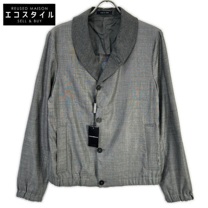 EMPORIOARMANI Emporio Armani T1R520 gray shawl-collar wool-silk jacket, jacket