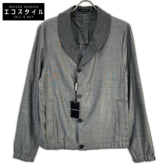 EMPORIOARMANI エンポリオアルマーニ T1R520 グレー ショールカラー ウールシルクジャケット ジャケット