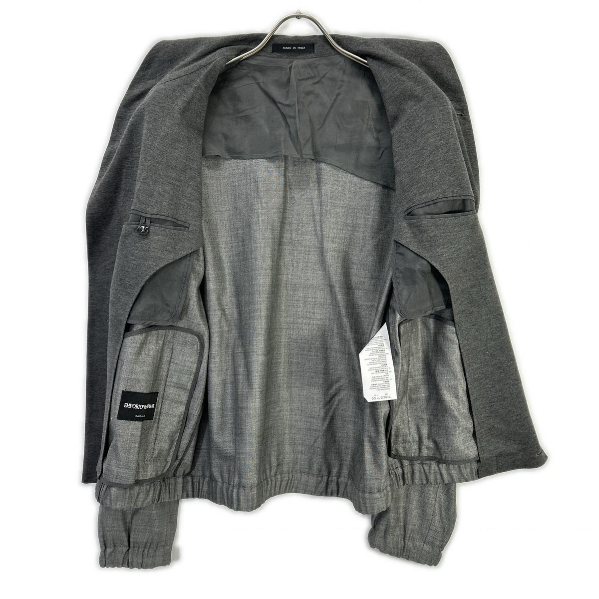 EMPORIOARMANI Emporio Armani T1R520 gray shawl-collar wool-silk jacket, jacket