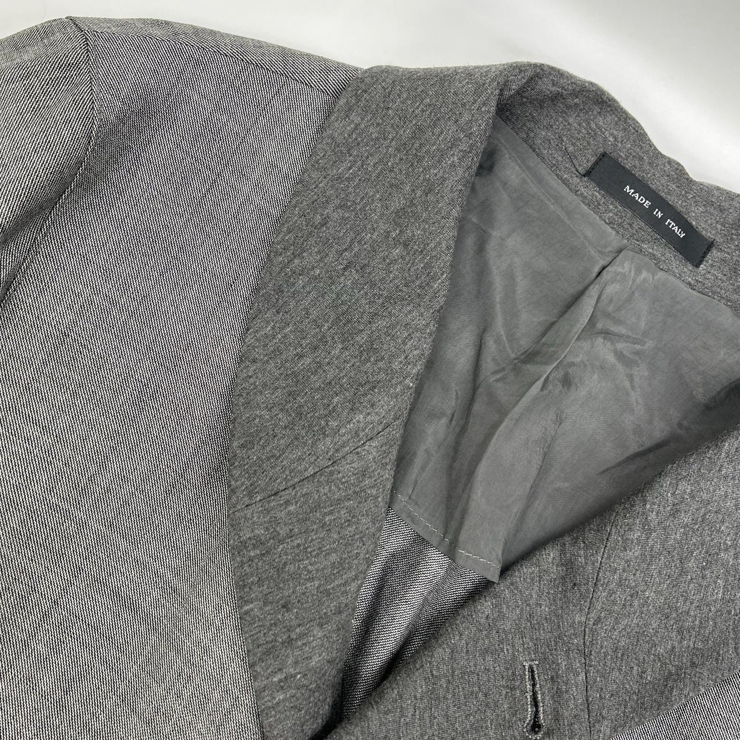 EMPORIOARMANI エンポリオアルマーニ T1R520 グレー ショールカラー ウールシルクジャケット ジャケット