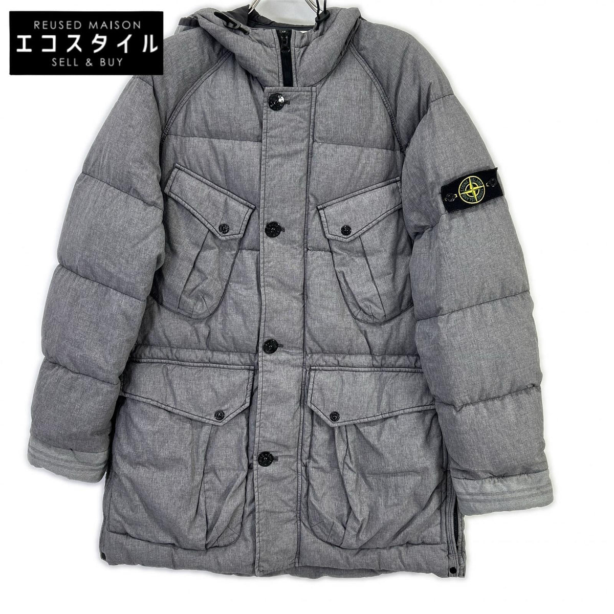 STONE ISLAND ストーンアイランド 14AW 611570648 グレー 4POCKETS HOODED DOWN JACKET ジャケット