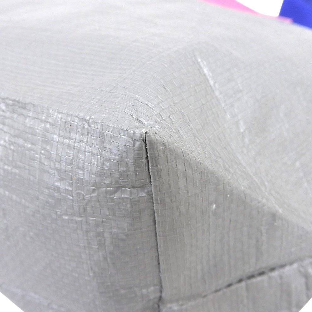 Herve Chapelier エルベシャプリエ 新品同様 マルシェバッグ トートバッグ レディース グレー×ピンク×ブルー 2012pp トートバッグ