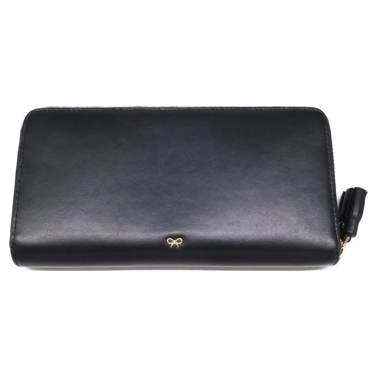 Anya Hindmarch アニヤ ハインドマーチ パンチングスマイリー ラウンドファスナー レザー ロングウォレット 長財布（小銭入れあり）