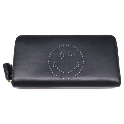 Anya Hindmarch アニヤ ハインドマーチ パンチングスマイリー ラウンドファスナー レザー ロングウォレット 長財布（小銭入れあり）
