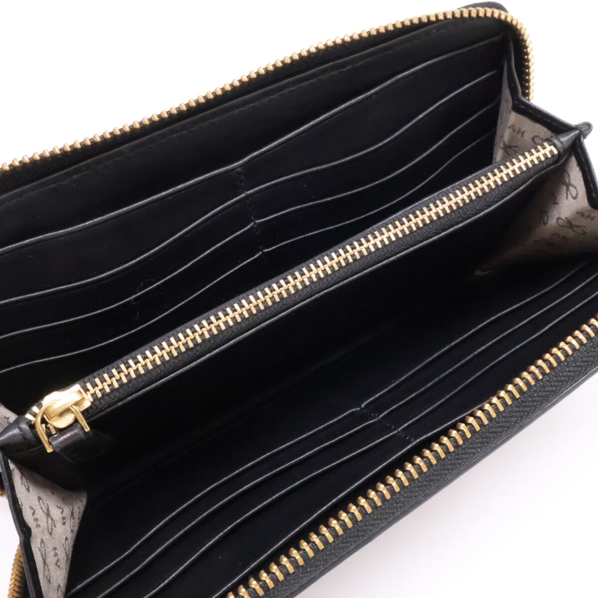 Anya Hindmarch アニヤ ハインドマーチ パンチングスマイリー ラウンドファスナー レザー ロングウォレット 長財布（小銭入れあり）