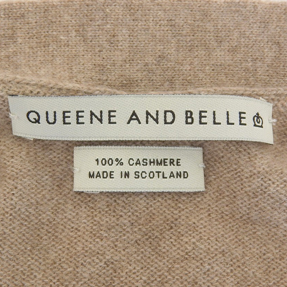 QUEENE AND BELLE クイーンアンドベル カシミヤ100% フラワーカーディガン トップス レディース ブラウン M トップス