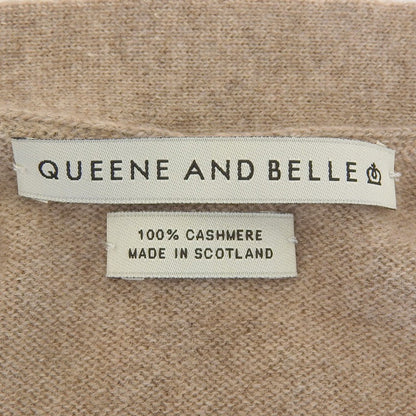 QUEENE AND BELLE クイーンアンドベル カシミヤ100% フラワーカーディガン トップス レディース ブラウン M トップス