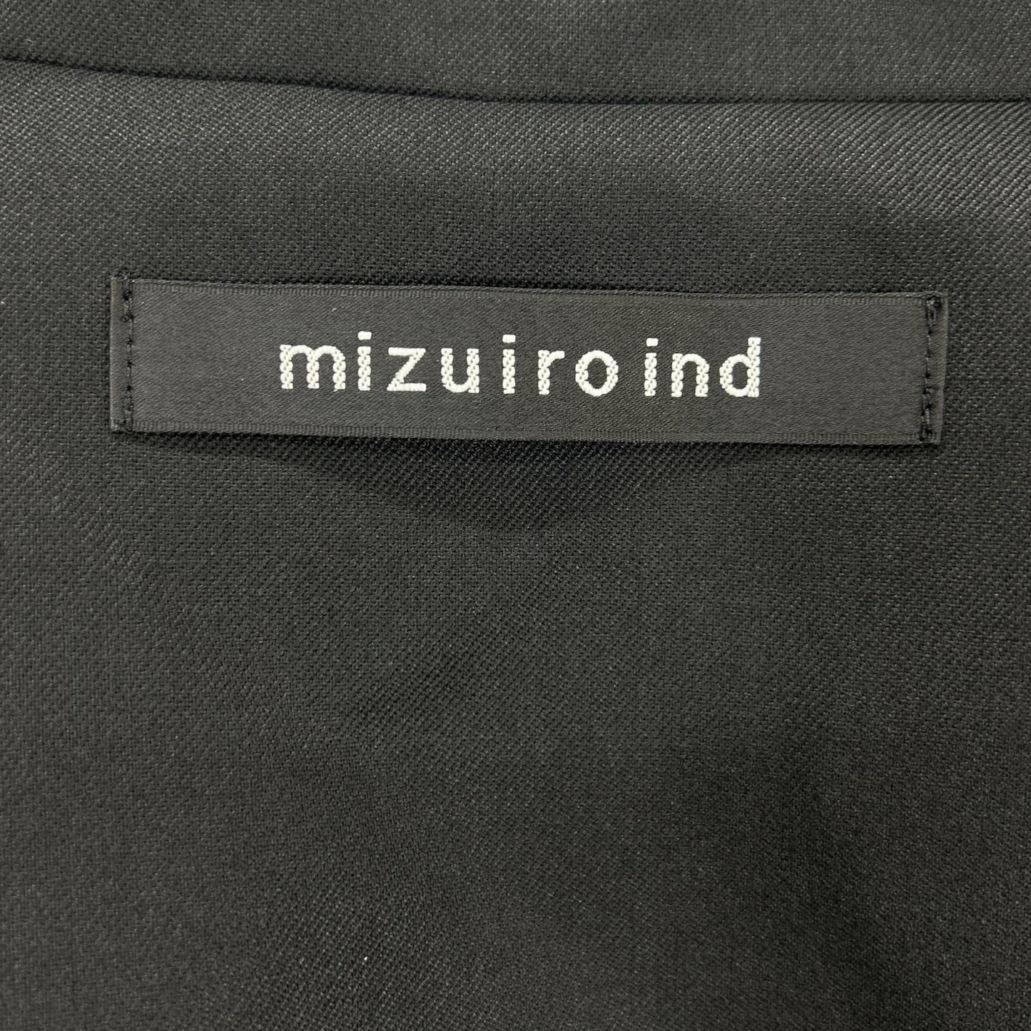 mizuiro ind ミズイロ インド ブラック 比翼デザイン スタンドカラー ロングジレコート コート