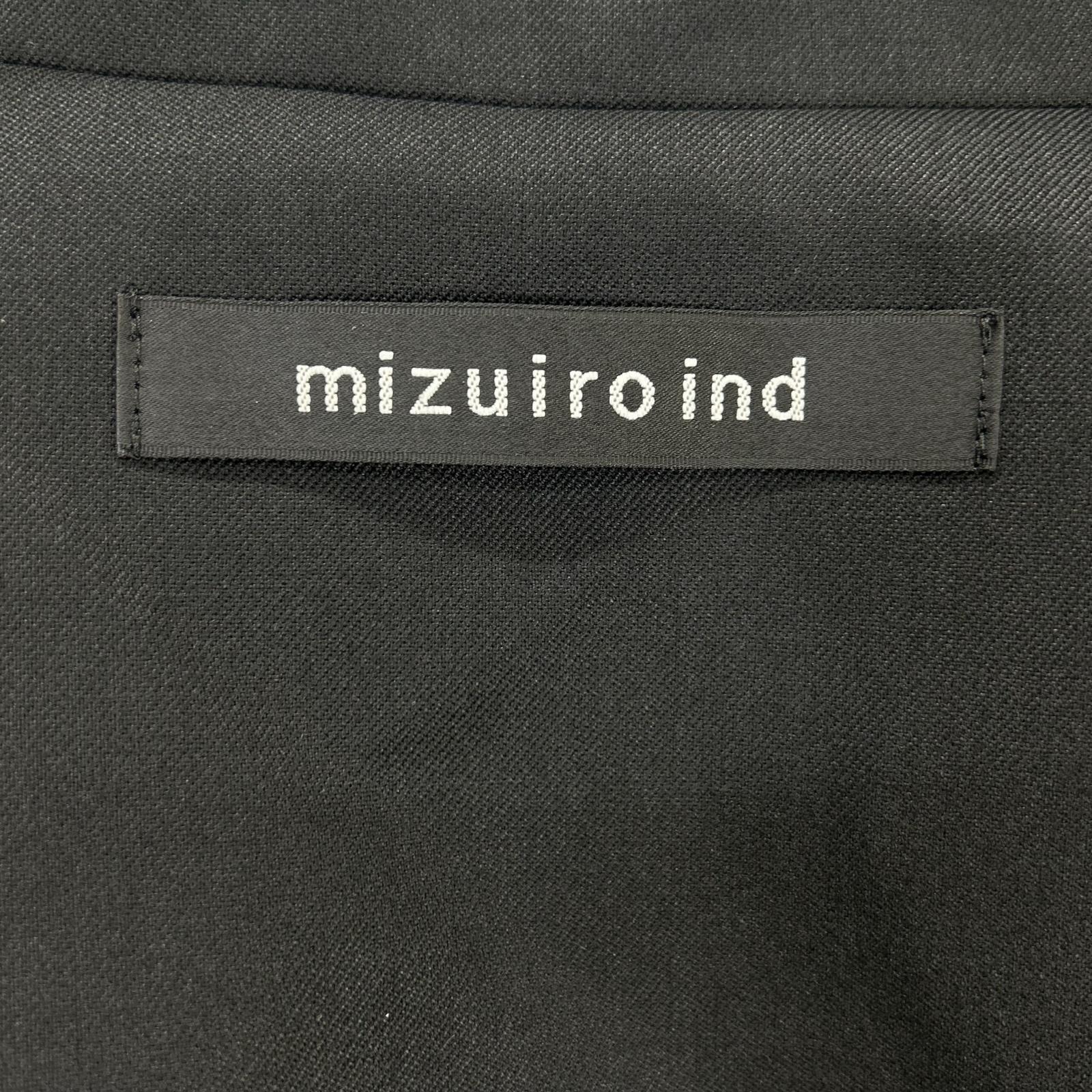 mizuiro ind ミズイロ インド ブラック 比翼デザイン スタンドカラー ロングジレコート コート