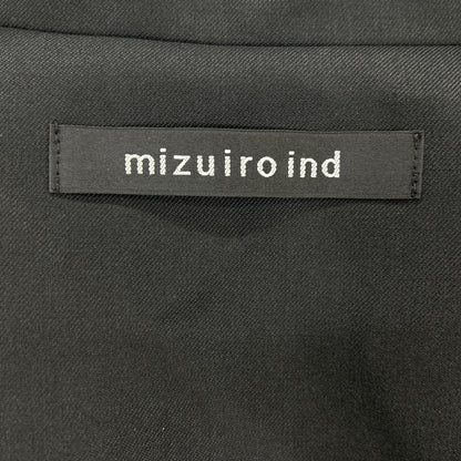 mizuiro ind ミズイロ インド ブラック 比翼デザイン スタンドカラー ロングジレコート コート