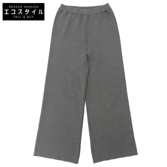 Hello,Bonjour! ハローボンジュール 美品 ウール混 イージーワイドニットパンツ ボトムス レディース グレー M 22-030-560-2055 ボトムス