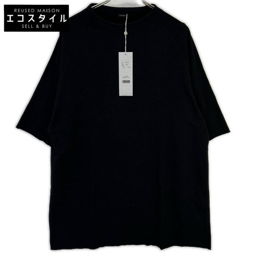 COMOLI コモリ D01-05019 ブラック LWコットン裏毛 半袖クルー トップス