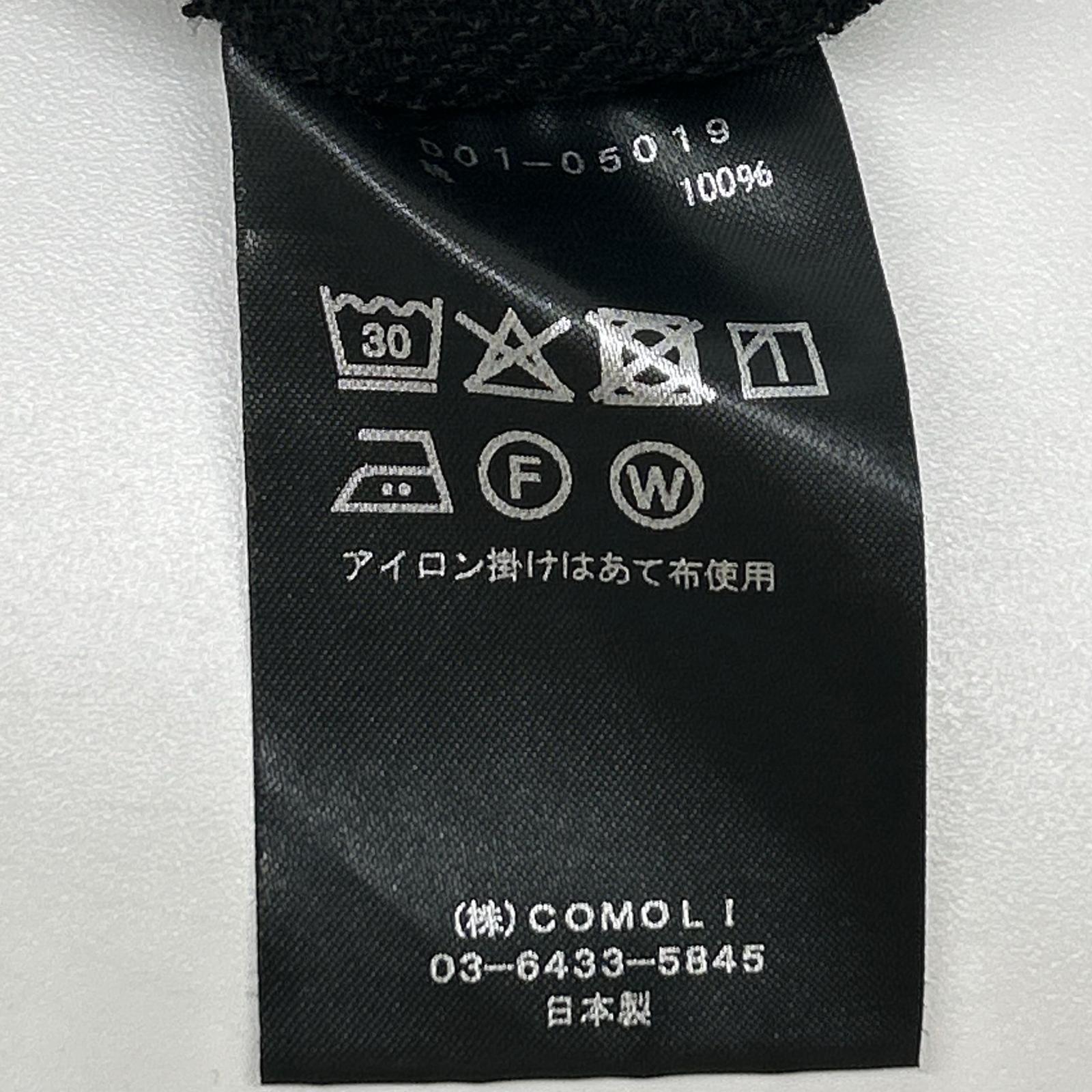 COMOLI コモリ D01-05019 ブラック LWコットン裏毛 半袖クルー トップス