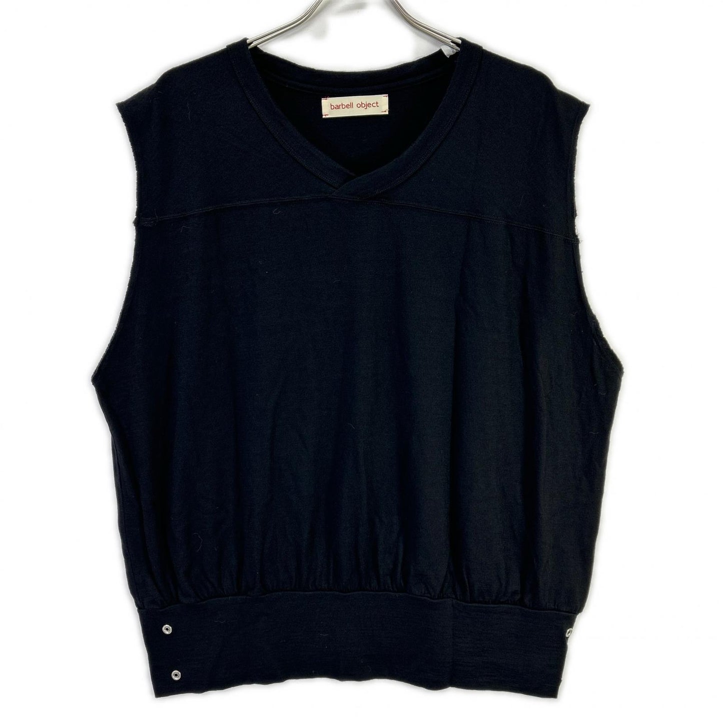 barbell object バーベルオブジェクト bo-04cn04 ブラック sw ns top カットオフデザイン ノースリーブカットソー トップス