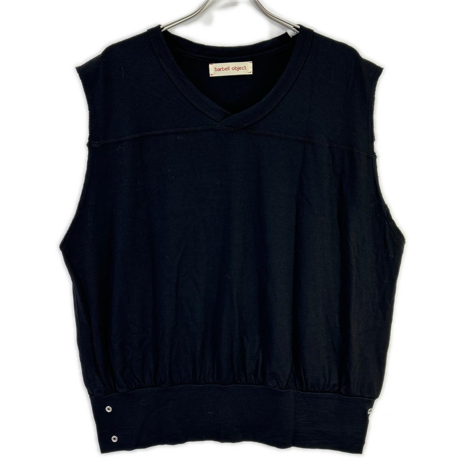 barbell object バーベルオブジェクト bo-04cn04 ブラック sw ns top カットオフデザイン ノースリーブカットソー トップス