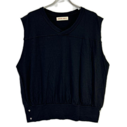 barbell object バーベルオブジェクト bo-04cn04 ブラック sw ns top カットオフデザイン ノースリーブカットソー トップス