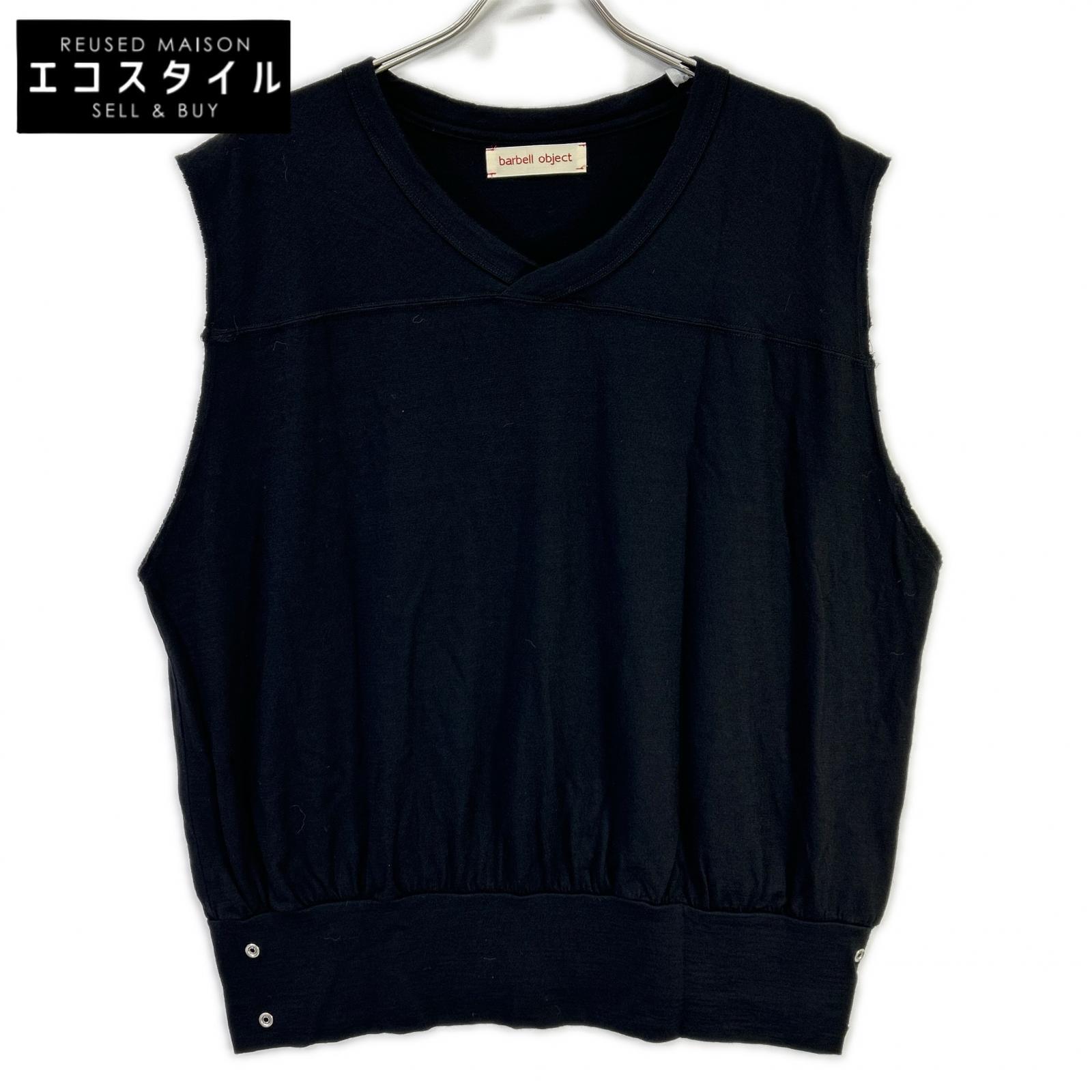 barbell object バーベルオブジェクト bo-04cn04 ブラック sw ns top カットオフデザイン ノースリーブカットソー トップス