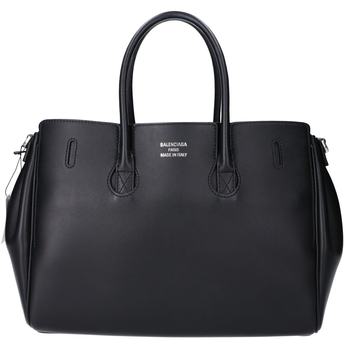 BALENCIAGA バレンシアガ 812545 ブラック×シルバー ナチュラルスムースカーフ BEL AIR CARRY ALL S/ベルエアー キャリーオールバッグ スモール ショルダーバッグ