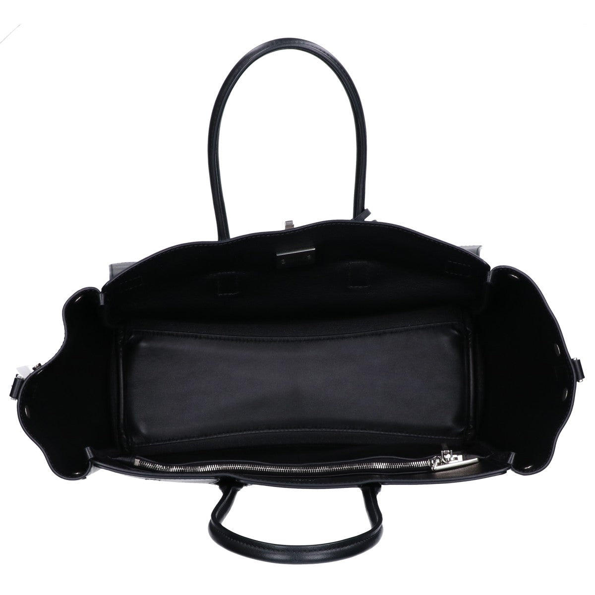 BALENCIAGA バレンシアガ 812545 ブラック×シルバー ナチュラルスムースカーフ BEL AIR CARRY ALL S/ベルエアー キャリーオールバッグ スモール ショルダーバッグ