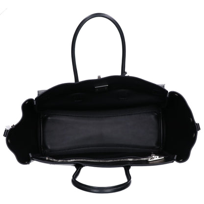 BALENCIAGA バレンシアガ 812545 ブラック×シルバー ナチュラルスムースカーフ BEL AIR CARRY ALL S/ベルエアー キャリーオールバッグ スモール ショルダーバッグ
