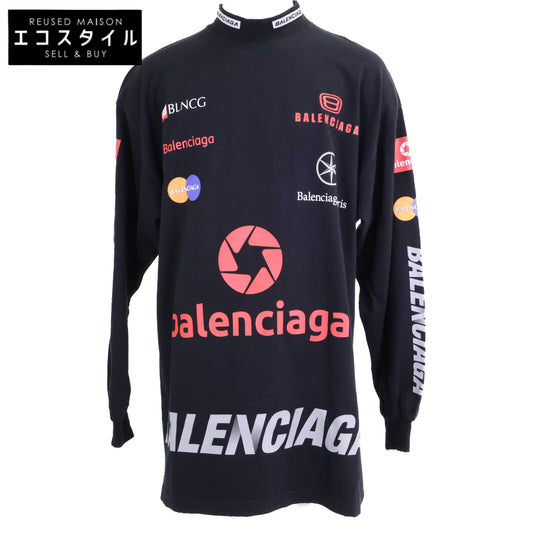 BALENCIAGA バレンシアガ 【新品同様/国内正規/23年製】767879 TPVE9 TOP LEAGUE L/S T-Shirt ダメージ加工 オーバーサイズ 長袖Tシャツ トップス