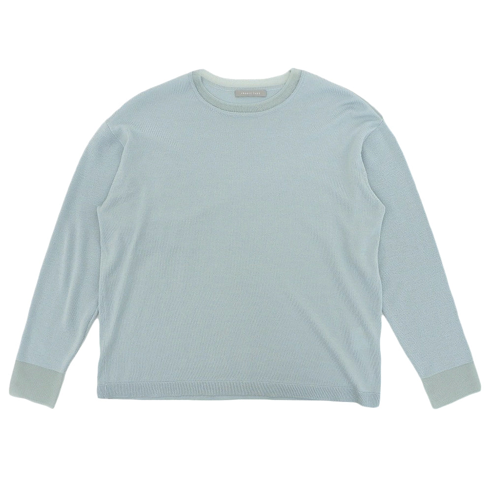 theory luxe セオリーリュクス 美品 ウール混 クルーネック ロングスリーブ ニットソー トップス ライトブルー S32 03-5301712 25AW トップス