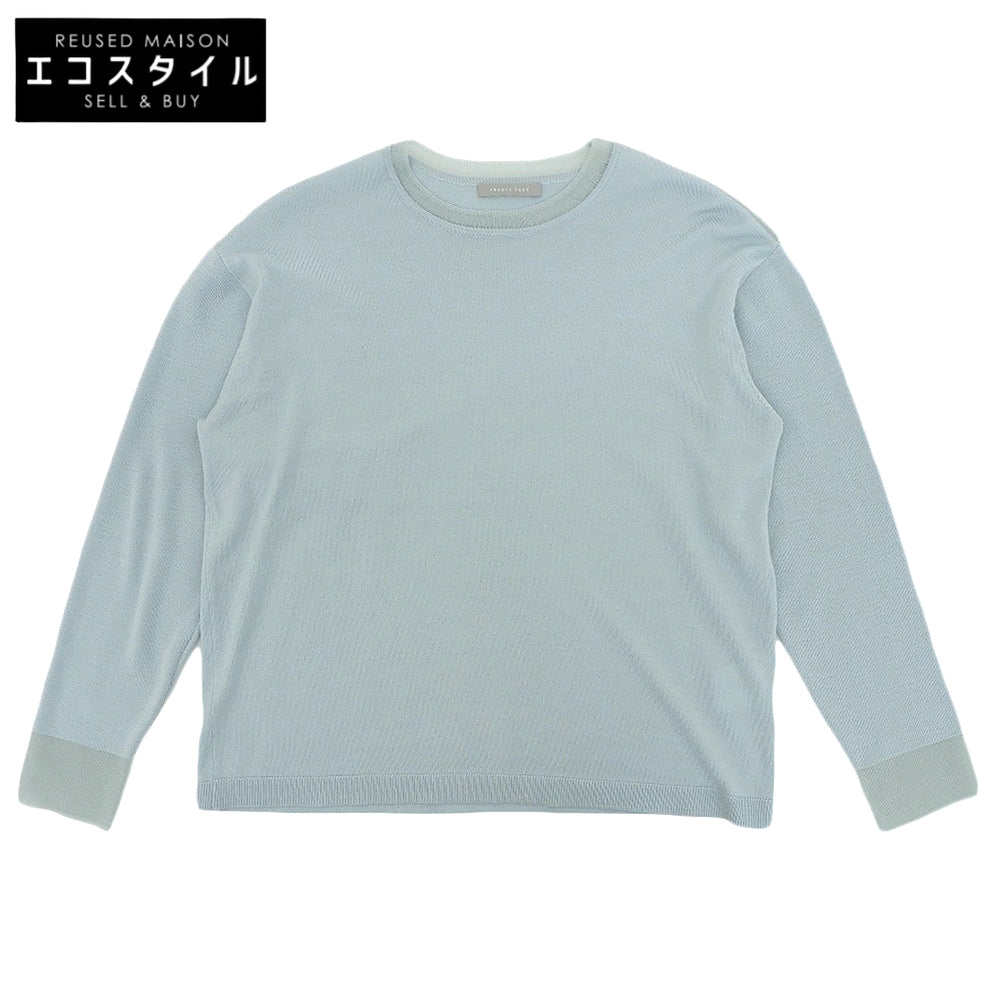 theory luxe セオリーリュクス 美品 ウール混 クルーネック ロングスリーブ ニットソー トップス ライトブルー S32 03-5301712 25AW トップス