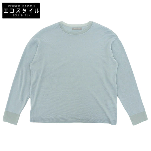 theory luxe セオリーリュクス 美品 ウール混 クルーネック ロングスリーブ ニットソー トップス ライトブルー S32 03-5301712 25AW トップス