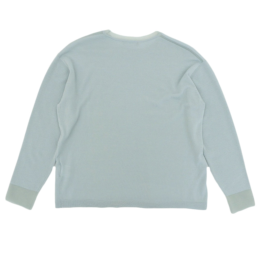 theory luxe セオリーリュクス 美品 ウール混 クルーネック ロングスリーブ ニットソー トップス ライトブルー S32 03-5301712 25AW トップス