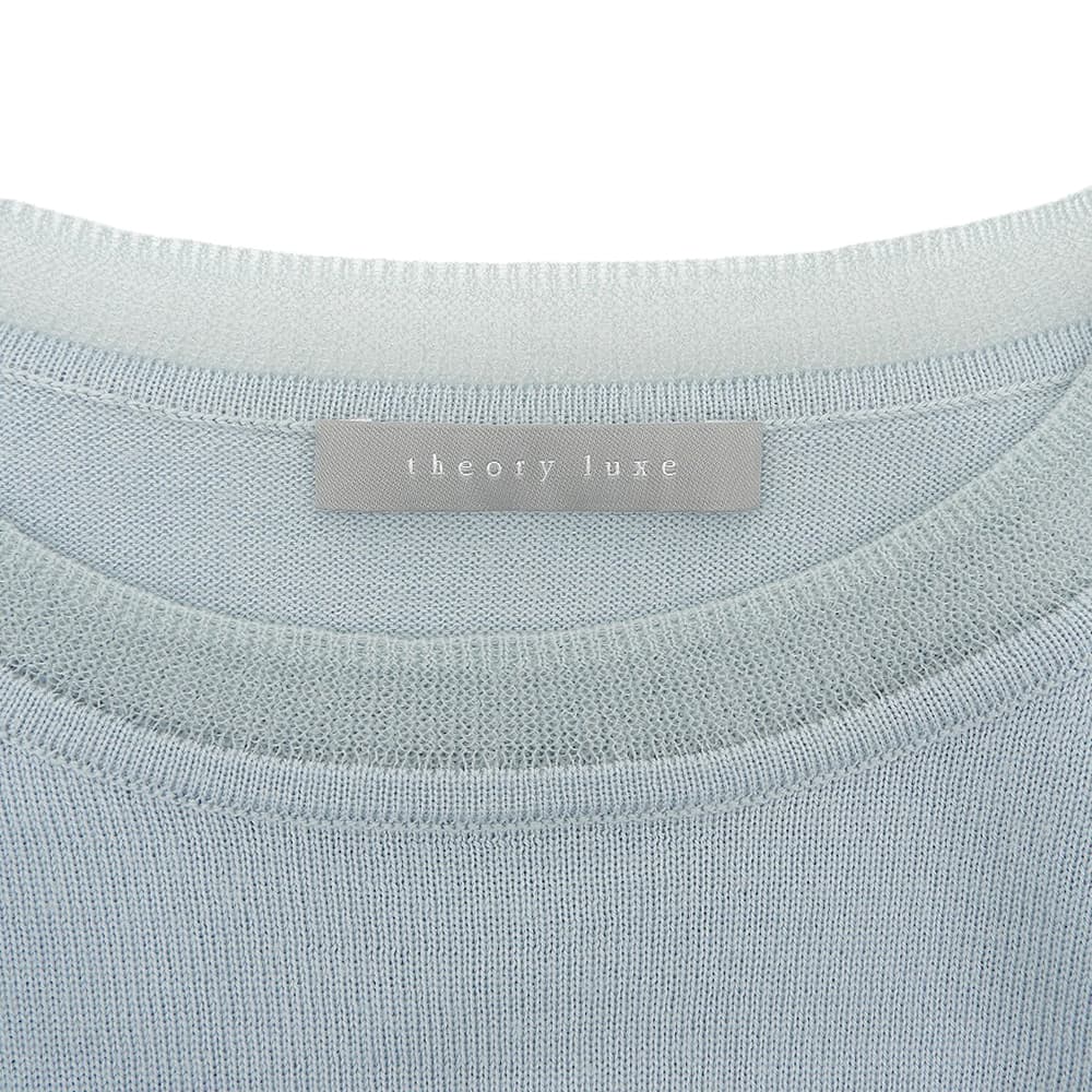 theory luxe セオリーリュクス 美品 ウール混 クルーネック ロングスリーブ ニットソー トップス ライトブルー S32 03-5301712 25AW トップス