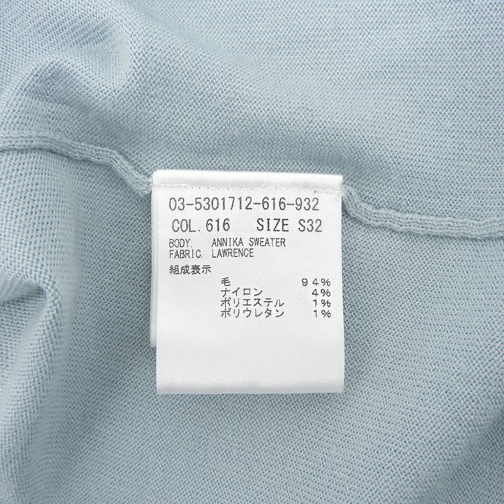 theory luxe セオリーリュクス 美品 ウール混 クルーネック ロングスリーブ ニットソー トップス ライトブルー S32 03-5301712 25AW トップス