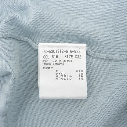 theory luxe セオリーリュクス 美品 ウール混 クルーネック ロングスリーブ ニットソー トップス ライトブルー S32 03-5301712 25AW トップス