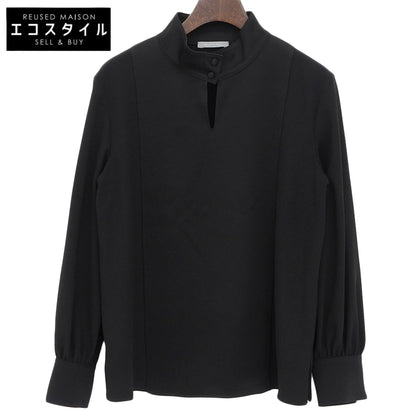 theory luxe セオリーリュクス 美品 トリアセテート混 スタンドカラー プルオーバー トップス レディース ブラック S32 03-5408255 25AW トップス