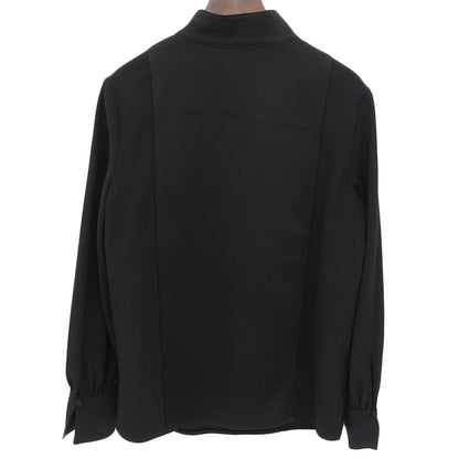 theory luxe セオリーリュクス 美品 トリアセテート混 スタンドカラー プルオーバー トップス レディース ブラック S32 03-5408255 25AW トップス