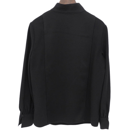 theory luxe セオリーリュクス 美品 トリアセテート混 スタンドカラー プルオーバー トップス レディース ブラック S32 03-5408255 25AW トップス