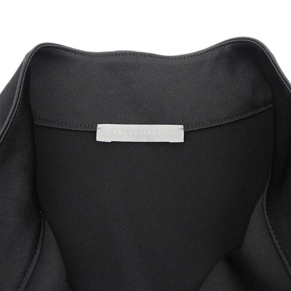 theory luxe セオリーリュクス 美品 トリアセテート混 スタンドカラー プルオーバー トップス レディース ブラック S32 03-5408255 25AW トップス